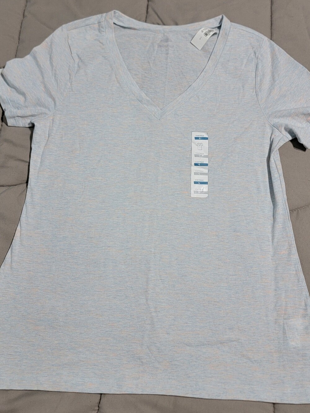 NWT Old Navy Light Blue Speckled Heathered Short-Sleeve V-Neck T-Shirt - Size L